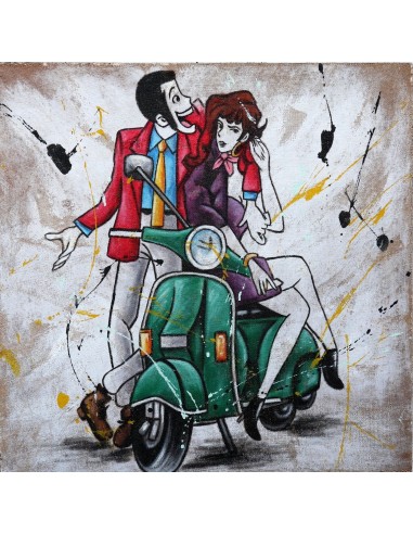 Quadro Lupin III cm 80x80 con Fujiko Margot in...