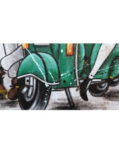 Quadro Lupin III cm 80x80 con Fujiko Margot in Vespa... 2