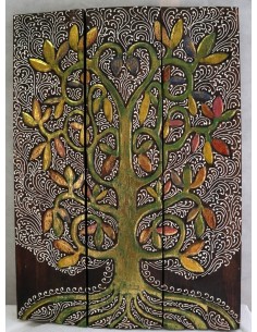 Pannello Quadro in legno albero della vita arredo cm...