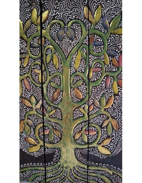 Pannello Quadro in legno albero della vita arredo cm 60x43x2 intagliato