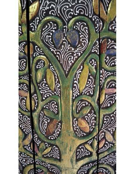 Pannello Quadro in legno albero della vita arredo cm 60x43x2 intagliato