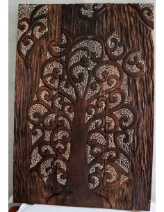 Pannello Quadro in legno albero della vita arredo cm...