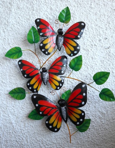 Pannello con farfalle in metallo creato e...