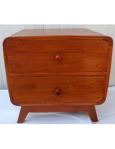 Comodini in teak massello stile anni 70 con gambe a V e 2...