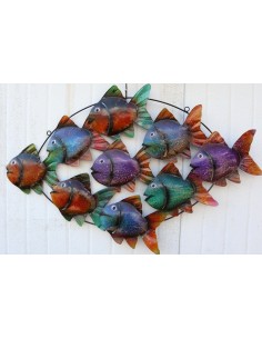 Pannello marino in metallo creato e colorato mano cm... 2