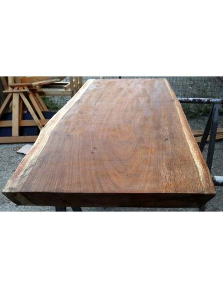 Piano in legno top massello suar o noce indiano per bagno cm 117x60/64x5h tavola n. 1