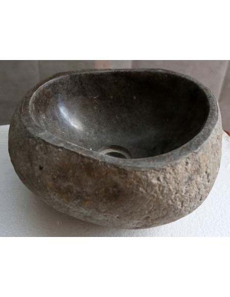 Piccolo Lavandino pietra di fiume cm 33x28x15 river stone sasso lavabo sink bagno lav n 23