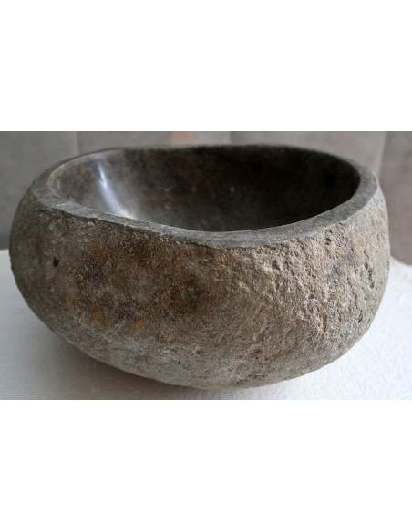 Piccolo Lavandino pietra di fiume cm 33x28x15 river stone sasso lavabo sink bagno lav n 23