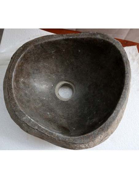 Piccolo Lavandino pietra di fiume cm 33x28x15 river stone sasso lavabo sink bagno lav n 23