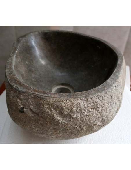Piccolo Lavandino pietra di fiume cm 33x28x15 river stone sasso lavabo sink bagno lav n 23