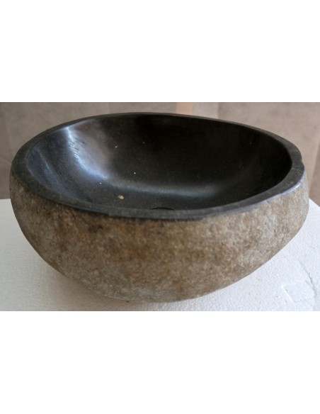 Piccolo Lavandino pietra di fiume cm 33x29x15 river stone sasso lavabo sink bagno lav n 24
