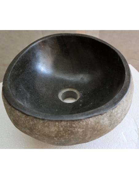 Piccolo Lavandino pietra di fiume cm 33x29x15 river stone sasso lavabo sink bagno lav n 24