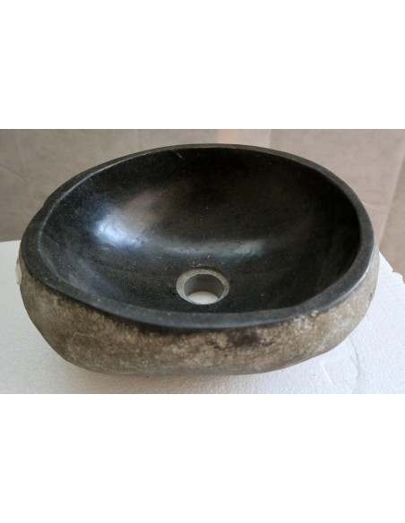 Piccolo Lavandino pietra di fiume cm 33x29x15 river stone sasso lavabo sink bagno lav n 24
