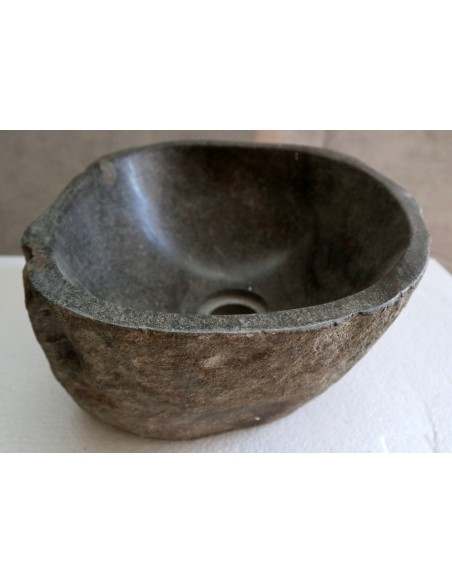 Piccolo Lavandino pietra di fiume cm 33x29x15 river stone sasso lavabo sink bagno lav. n 25