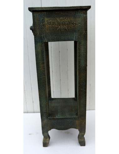 Alzata comodino in legno color verde anticato...