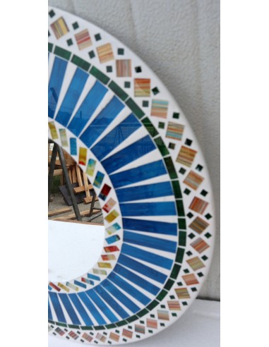 Specchio in legno e mosaico di vetro cm 50...