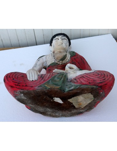 Buddha scultura il legno massello noce indiano...