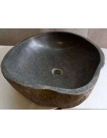 Lavandino pietra di fiume cm 53x44x15 river stone sasso lavabo sink bagno lav. n 32