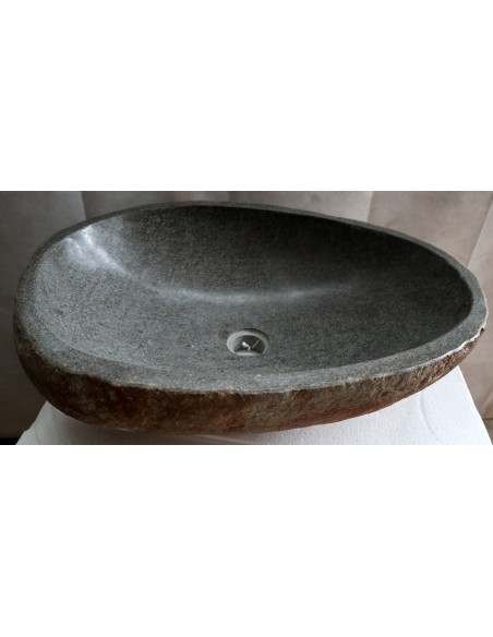 Lavandino pietra di fiume cm 56x39x15 river stone sasso lavabo sink bagno lav. n 34