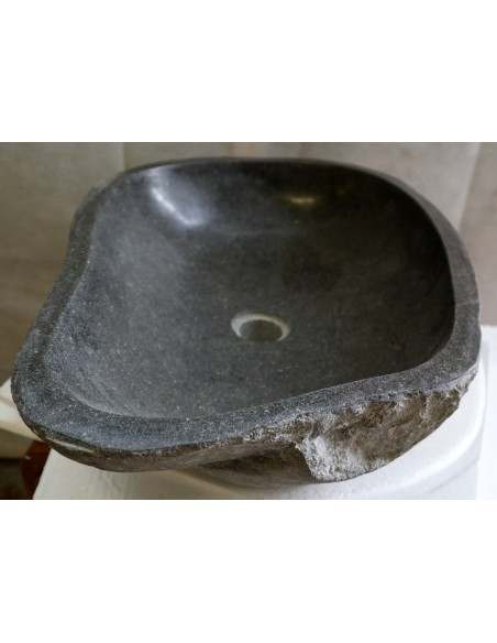 Lavandino pietra di fiume cm 58x38x15 river stone sasso lavabo sink bagno lav. n 39
