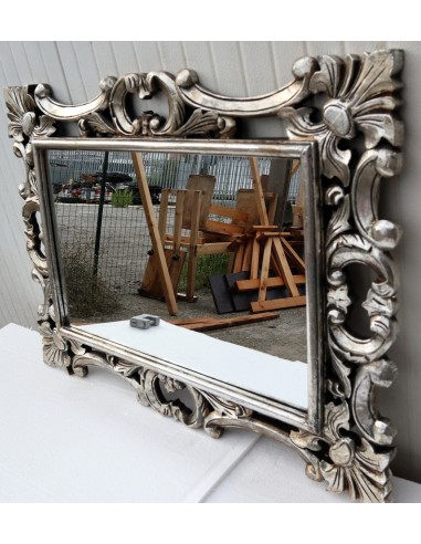 Specchio barocco in legno intarsiato cm 100x70...