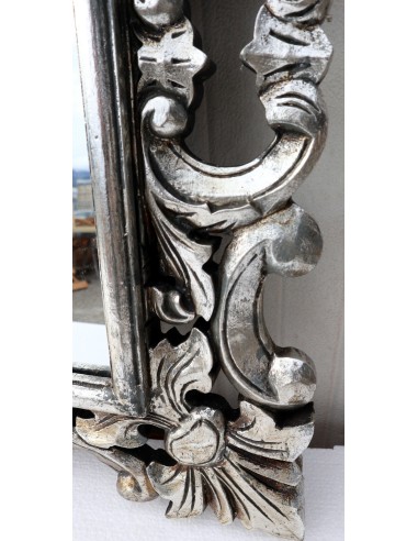 Specchio barocco in legno intarsiato cm 100x70...