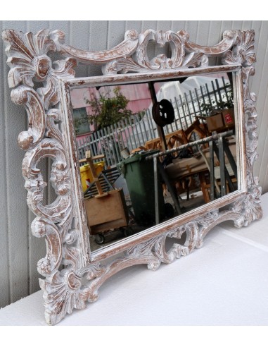 Specchio barocco in legno intarsiato cm 100x70...