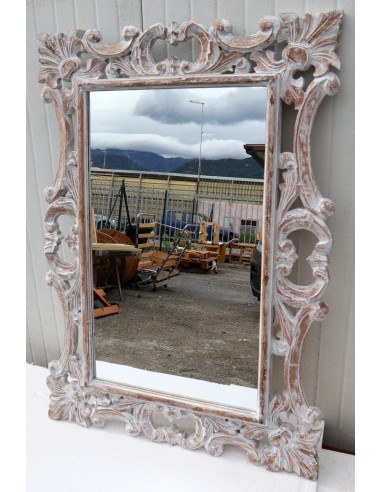 Specchio barocco in legno intarsiato cm 100x70...