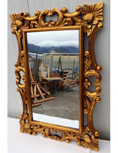 Specchio barocco in legno intarsiato cm 100x70...