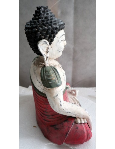 Buddha scultura il legno massello noce indiano...