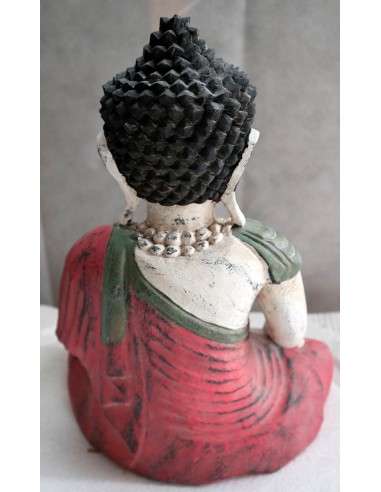 Buddha scultura il legno massello noce indiano...