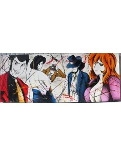 Quadro Lupin III cm 150x60 con Jigen Fujiko Margot Goemon... 2