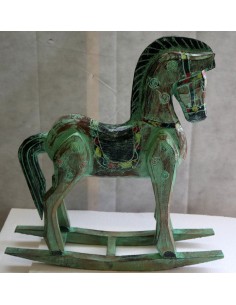 Cavallino a dondolo in legno cavallo creato dipinto a...