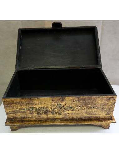 Baule cassapanca in legno di albesia con volto...