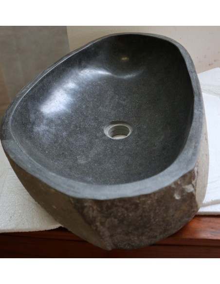 Lavandino pietra di fiume cm 56X35x15 river stone sasso lavabo sink bagno lav-N 47