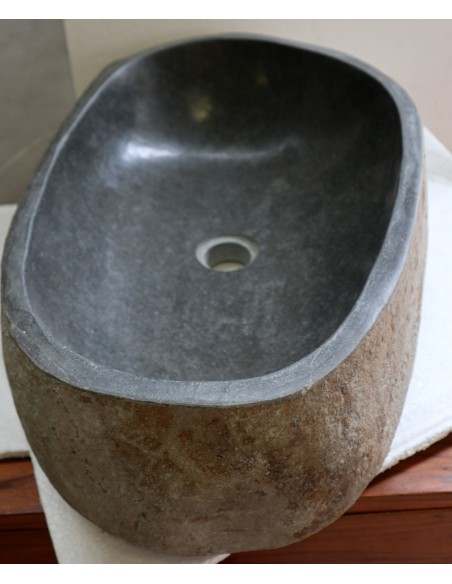 Lavandino pietra di fiume cm 56X35x15 river stone sasso lavabo sink bagno lav-N 47