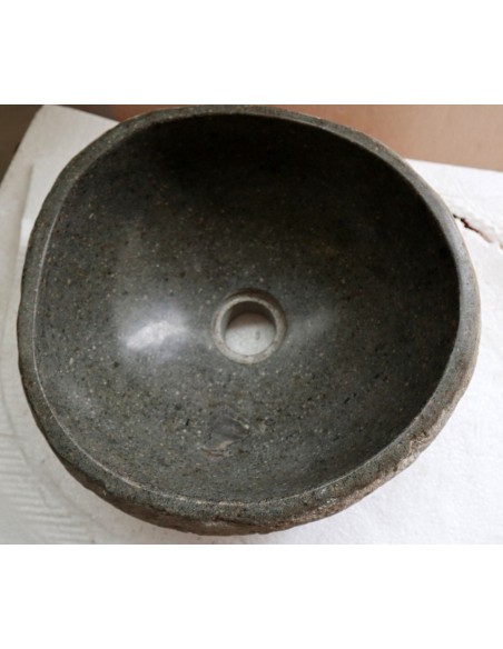 Piccolo Lavandino pietra di fiume cm 32x30x15 river stone sasso lavabo sink bagno lav n 49