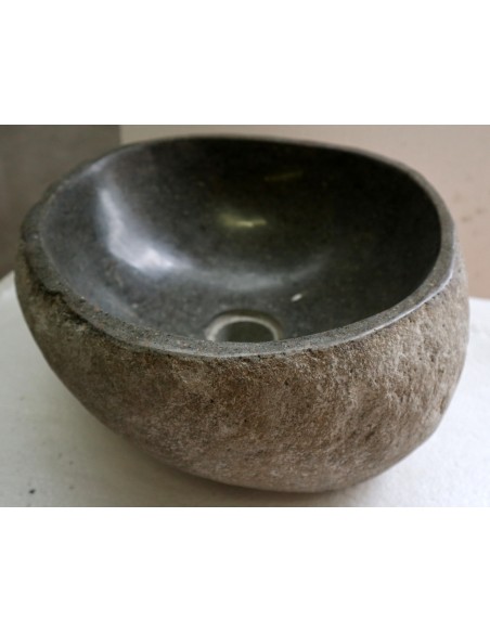 Piccolo Lavandino pietra di fiume cm 32x30x15 river stone sasso lavabo sink bagno lav n 49