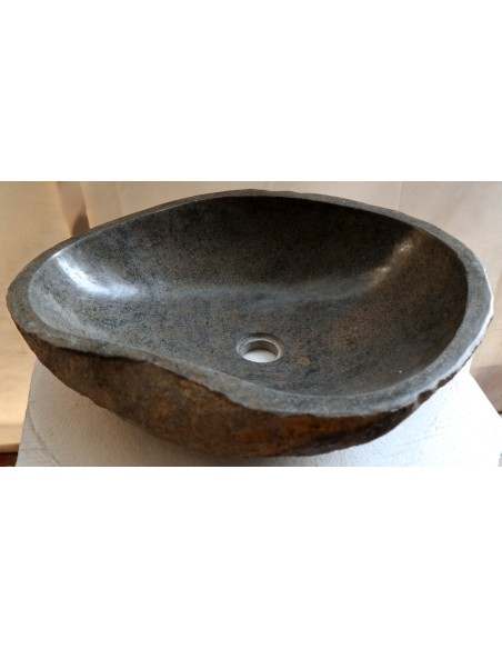 Lavandino pietra di fiume cm 49x41x15 river stone sasso lavabo sink bagno lav n 52
