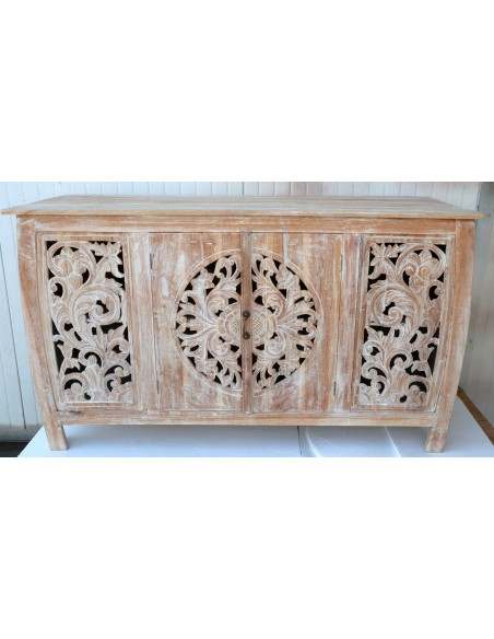 Mobile porta TV o bagno camere con ante Intarsiate a mala da cm 140x54x80 h stondato