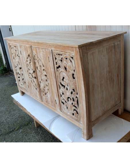 Mobile porta TV o bagno camere con ante Intarsiate a mala da cm 140x54x80 h stondato