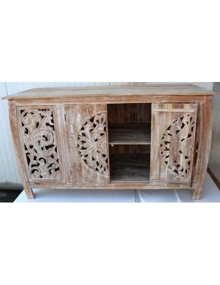 Mobile porta TV o bagno camere con ante Intarsiate a mala da cm 140x54x80 h stondato