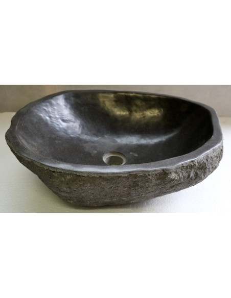 Lavandino pietra di fiume cm 47x40x15 river stone sasso lavabo sink bagno lav n 54