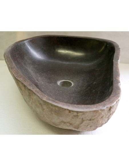 Lavandino pietra di fiume cm 51x40x15 river stone sasso lavabo sink bagno lav n 55