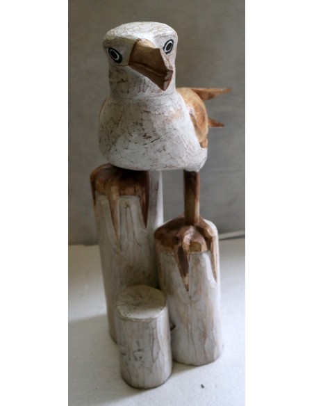 Scultura di Gabbiano in legno da cm 22x17x51 gabbiano dipinto