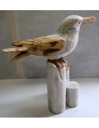 Scultura di Gabbiano in legno da cm 22x17x51...