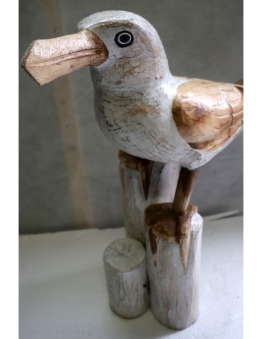 Scultura di Gabbiano in legno da cm 22x17x51...