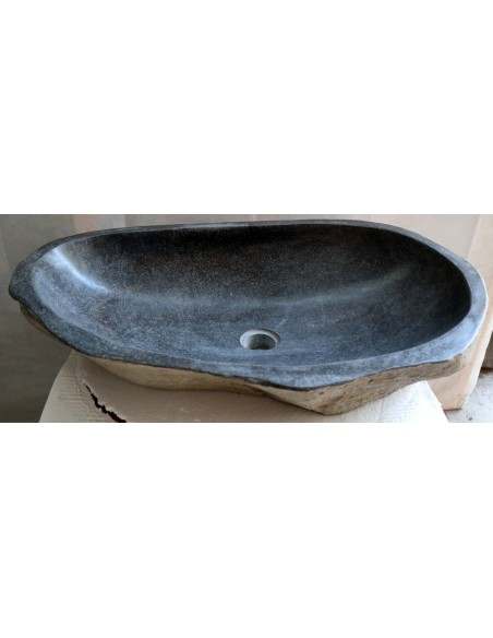 Lavandino in pietra di fiume cm 63x40x15 river stone sasso lavabo sink bagno lav n 57
