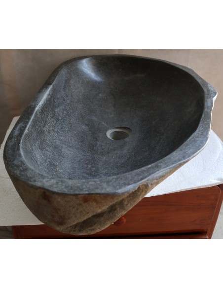 Lavandino in pietra di fiume cm 63x40x15 river stone sasso lavabo sink bagno lav n 57
