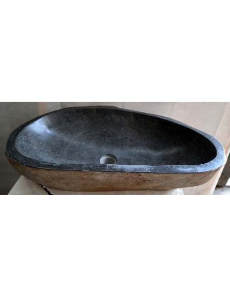 Lavandino in pietra di fiume cm 63x40x15 river stone sasso lavabo sink bagno lav n 57